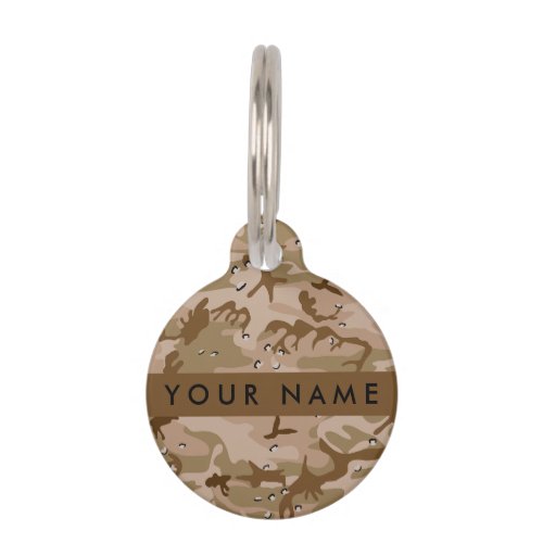 Desert Camouflage Pebbles Your name Personalize Pet ID Tag