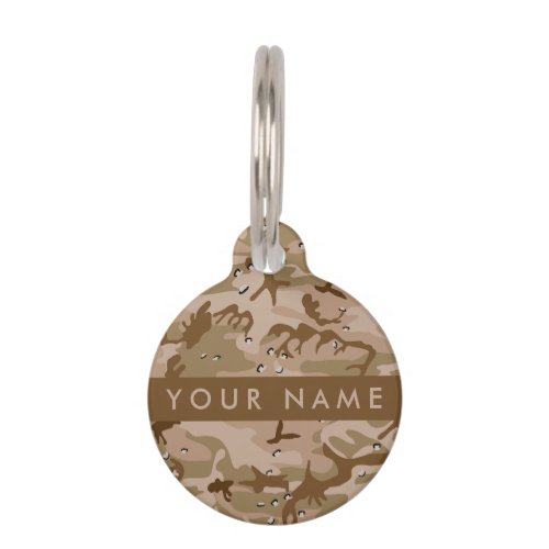 Desert Camouflage Pebbles Your name Personalize Pet ID Tag