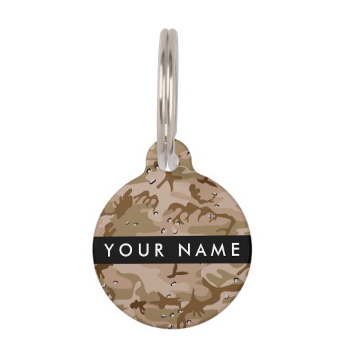 Desert Camouflage Pebbles Your name Personalize Pet ID Tag