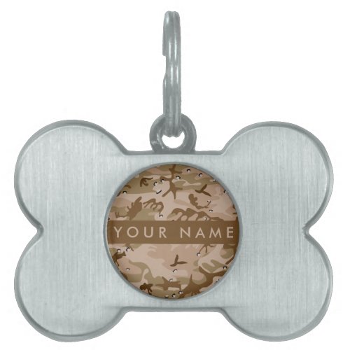 Desert Camouflage Pebbles Your name Personalize Pet ID Tag