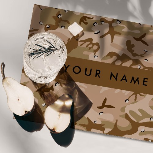 Desert Camouflage Pebbles Your name Personalize Placemat