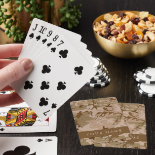 Desert Camouflage Pebbles, Your name, Personalize Poker Cards