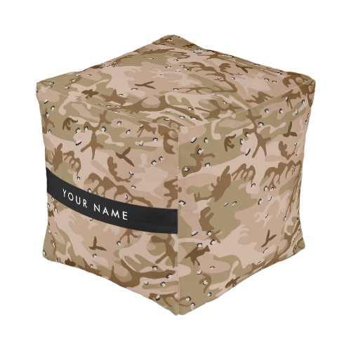 Desert Camouflage Pebbles Your name Personalize Pouf