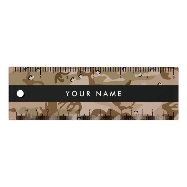 Desert Camouflage Pebbles, Your name, Personalize Ruler (Front)