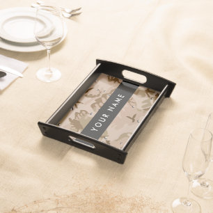 Desert Camouflage Pebbles, Your name, Personalize Serving Tray