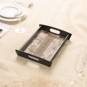 Desert Camouflage Pebbles, Your name, Personalize Serving Tray