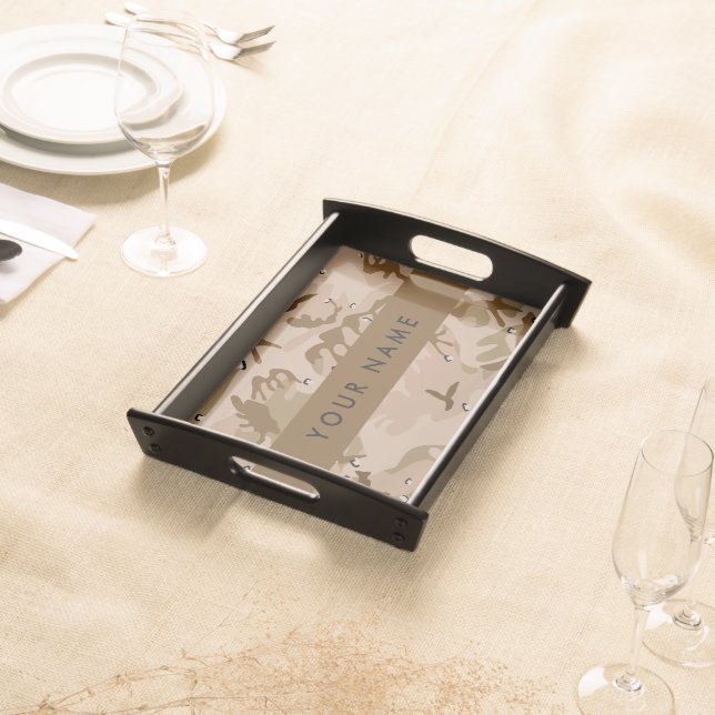 Desert Camouflage Pebbles, Your name, Personalize Serving Tray (Front)