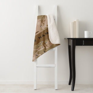 Desert Camouflage Pebbles, Your name, Personalize Sherpa Blanket