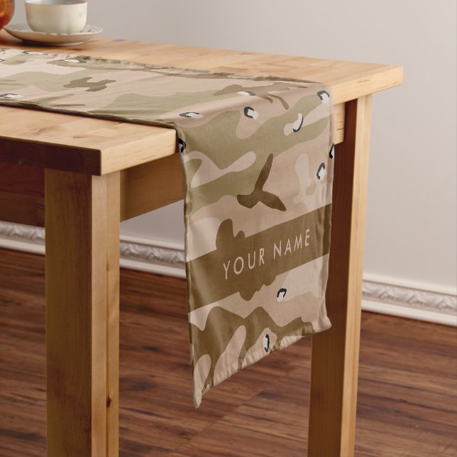 Desert Camouflage Pebbles, Your name, Personalize Short Table Runner (In Situ)