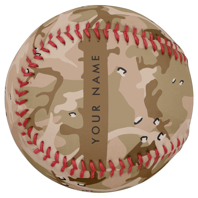 Desert Camouflage Pebbles, Your name, Personalize Softball (Front Left)