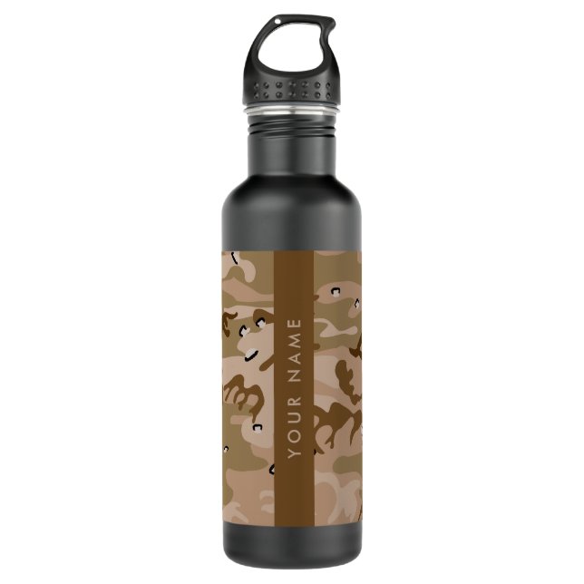Desert Camouflage Pebbles, Your name, Personalize Stainless Steel Water Bottle (Front)
