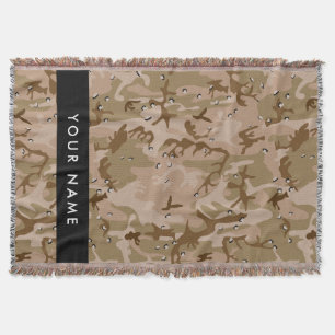 Desert Camouflage Pebbles, Your name, Personalize Throw Blanket