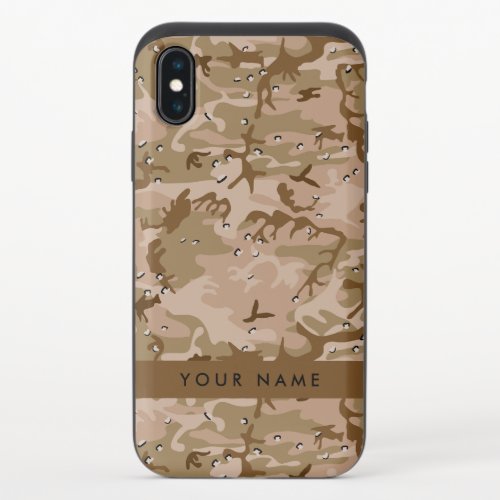 Desert Camouflage Pebbles Your name Personalize iPhone XS Slider Case