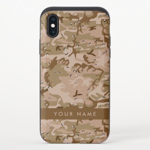 Desert Camouflage Pebbles Your name Personalize iPhone XS Slider Case