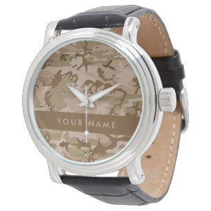 Desert Camouflage Pebbles, Your name, Personalize Watch