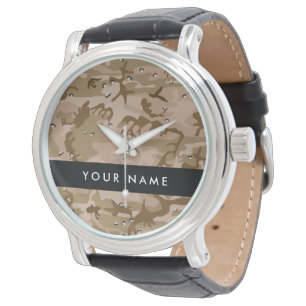Desert Camouflage Pebbles, Your name, Personalize Watch