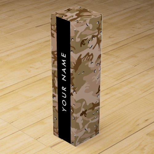 Desert Camouflage Pebbles Your name Personalize Wine Box