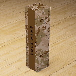 Desert Camouflage Pebbles, Your name, Personalize Wine Box