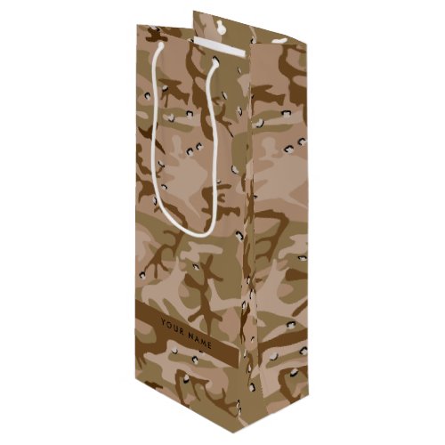 Desert Camouflage Pebbles Your name Personalize Wine Gift Bag