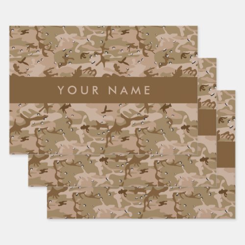 Desert Camouflage Pebbles Your name Personalize Wrapping Paper Sheets