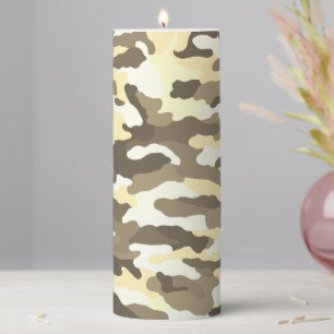 Desert Camouflage Pillar Candle
