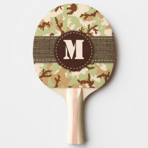 Desert camouflage ping pong paddle