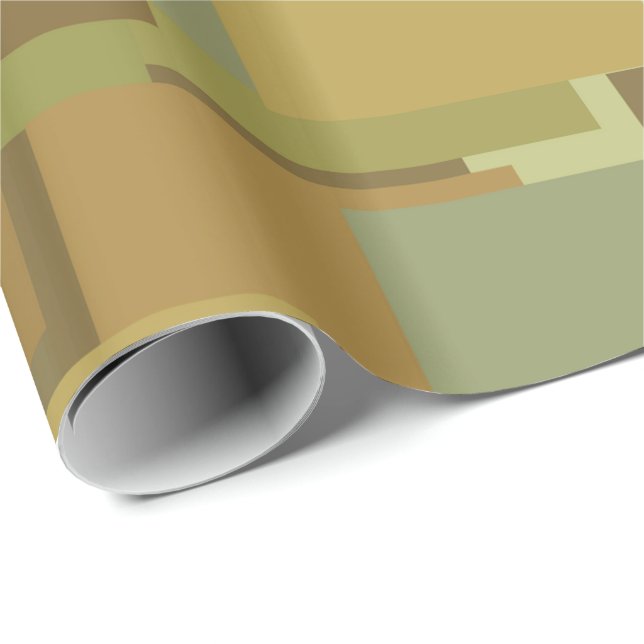Desert Camouflage Rectangles Wrapping Paper (Roll Corner)
