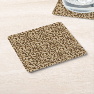 Desert Camouflage Square Paper Coaster