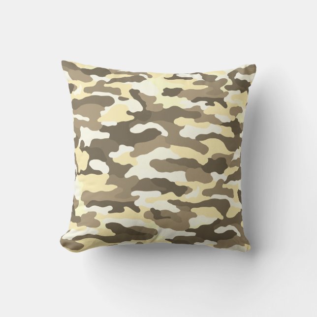 Desert Camouflage Throw Pillow (Front)