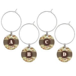 Desert camouflage wine glass charm