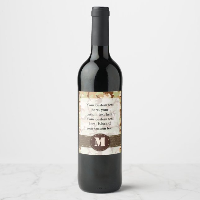 Desert camouflage wine label (Front)