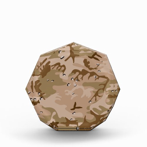 Desert Camouflage With Pebbles Military Army Acrylic Award