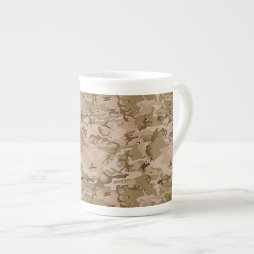 Desert Camouflage With Pebbles Military Army Bone China Mug