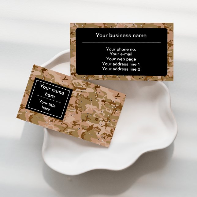 Desert Camouflage With Pebbles, Military, Army Business Card (Creator Uploaded)