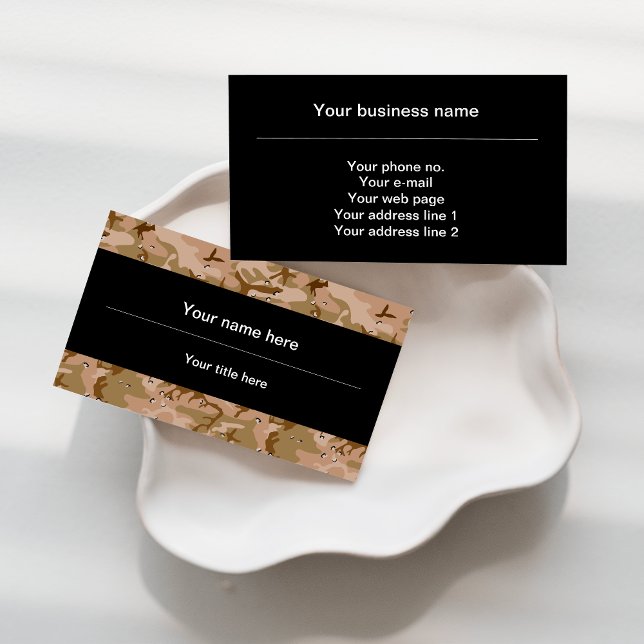 Desert Camouflage With Pebbles, Military, Army Business Card (Creator Uploaded)