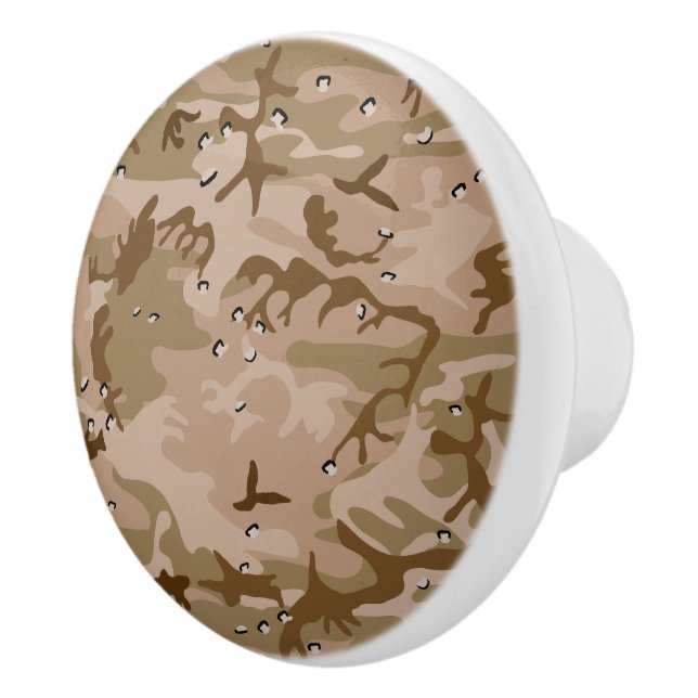 Desert Camouflage With Pebbles, Military, Army Ceramic Knob (Right)