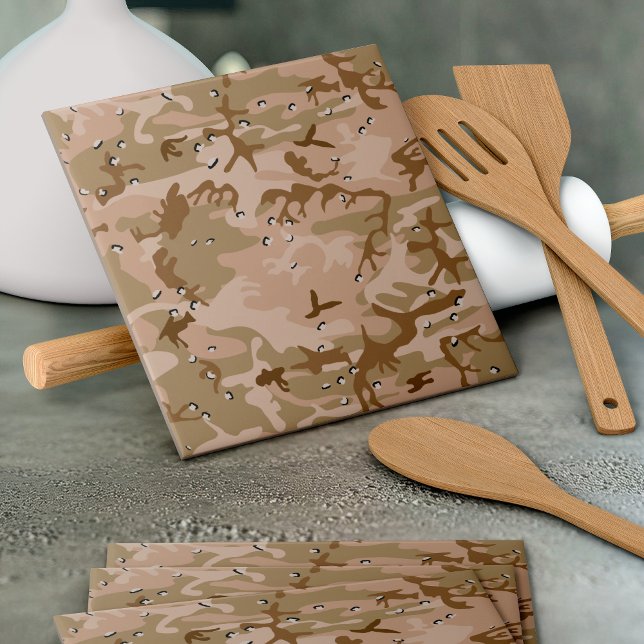 Desert Camouflage With Pebbles, Military, Army Ceramic Tile (Creator Uploaded)