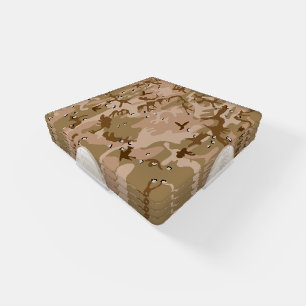 Desert Camouflage With Pebbles, Military, Army Coaster Set