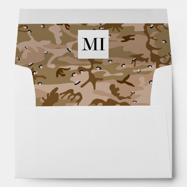 Desert Camouflage With Pebbles, Military, Army Envelope (Back (Bottom))