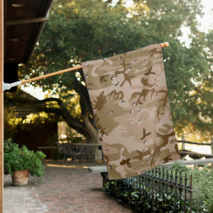 Desert Camouflage With Pebbles, Military, Army House Flag