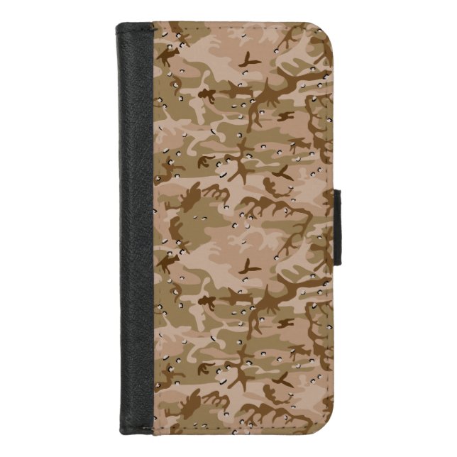 Desert Camouflage With Pebbles, Military, Army iPhone Wallet Case (Front)