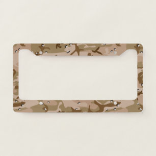 Desert Camouflage With Pebbles, Military, Army License Plate Frame