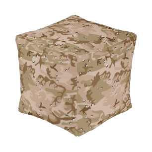 Desert Camouflage With Pebbles, Military, Army Pouf