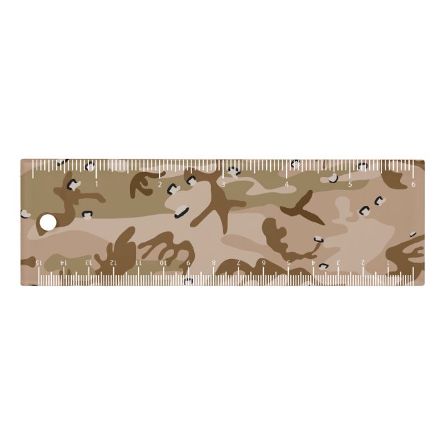Desert Camouflage With Pebbles, Military, Army Ruler (Front)