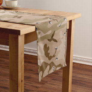 Desert Camouflage With Pebbles, Military, Army Short Table Runner