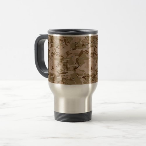 Desert Camouflage With Pebbles Military Army Travel Mug