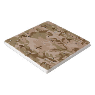 Desert Camouflage With Pebbles, Military, Army Trivet