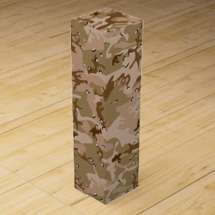Desert Camouflage With Pebbles, Military, Army Wine Box