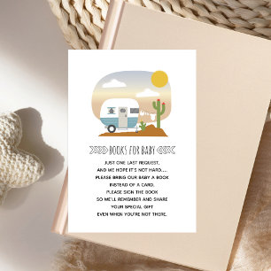Desert Camper Blue Baby Shower Book Request Invitation