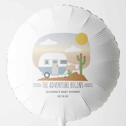 Desert Camper Clothesline Blue Baby Shower Balloon